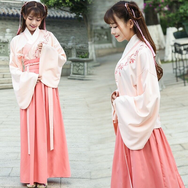 Women Hanfu Dress Ancient Chinese Embroidered Oriental Outfit Robe Costume Fairy