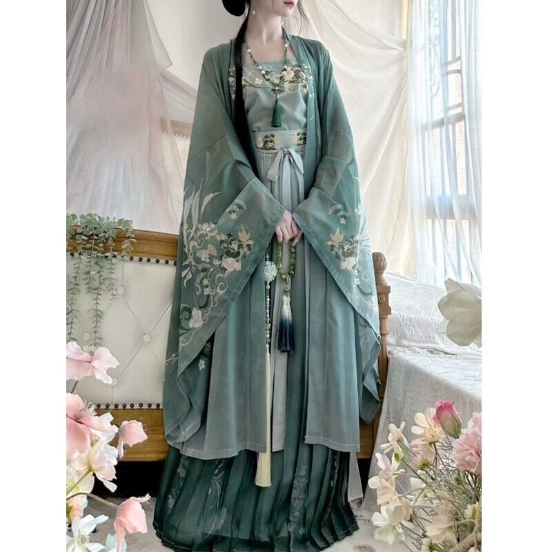 Hanfu Dress Song Dynasty Cape Tops Skirt Women Chinese Classical Vintage Female-