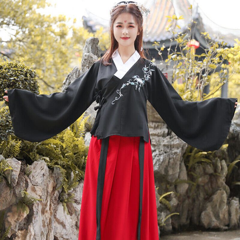 Women Hanfu Dress Ancient Chinese Embroidered Oriental Outfit Robe Costume Fairy