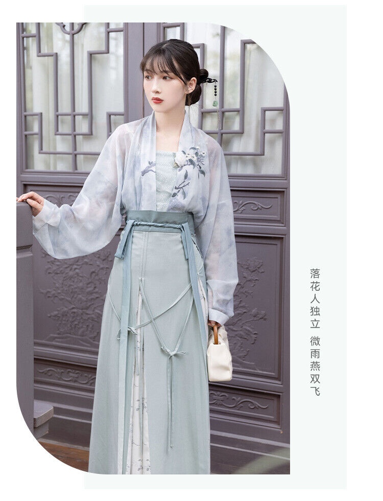 Summer Song Dynasty Gray Hanfu by YandanHanfu short shirt skirt | Chinese style