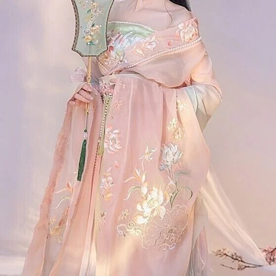 Hanfu Dress Accessory Blue Green Pink Summer Fairy Traditional Chinese Style Set