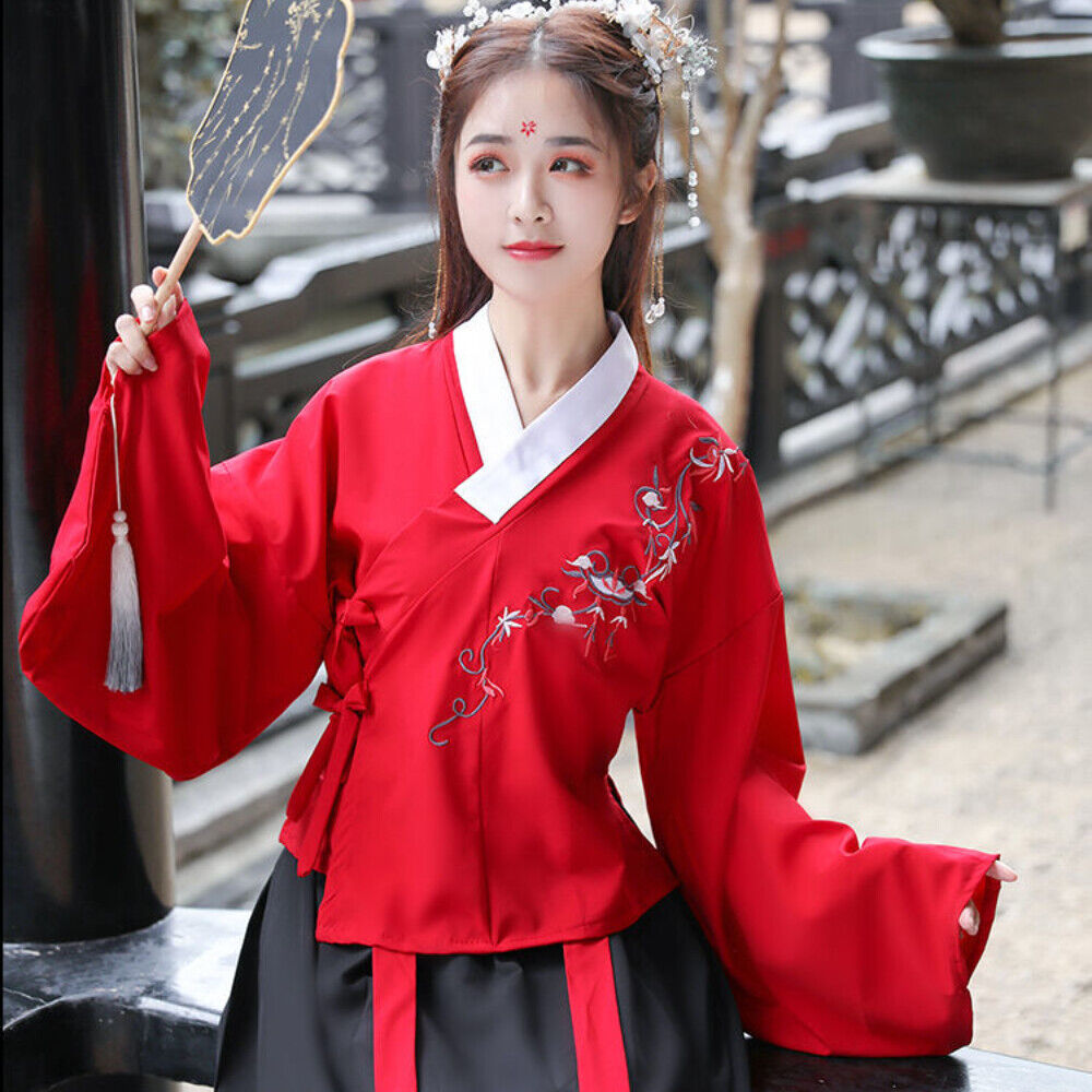 Women Hanfu Dress Ancient Chinese Embroidered Oriental Outfit Robe Costume Fairy