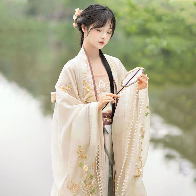 Women Ancient Hanfu Dress 4pcs Cosplay Costume Summer Dance Dress Party Outfit