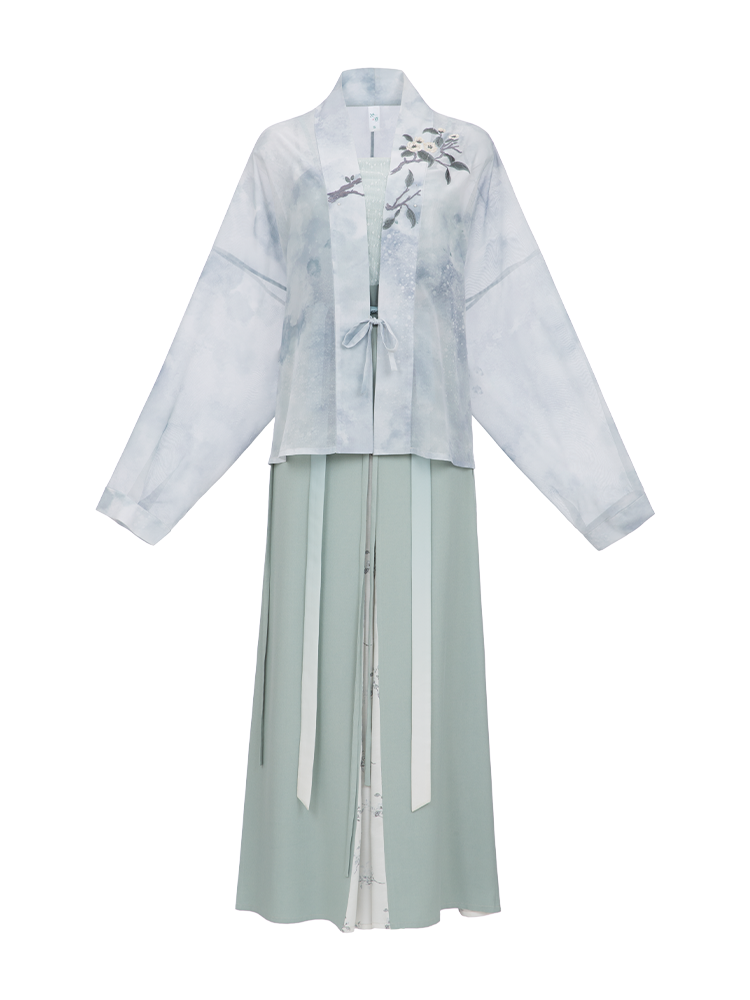 Summer Song Dynasty Gray Hanfu by YandanHanfu short shirt skirt | Chinese style