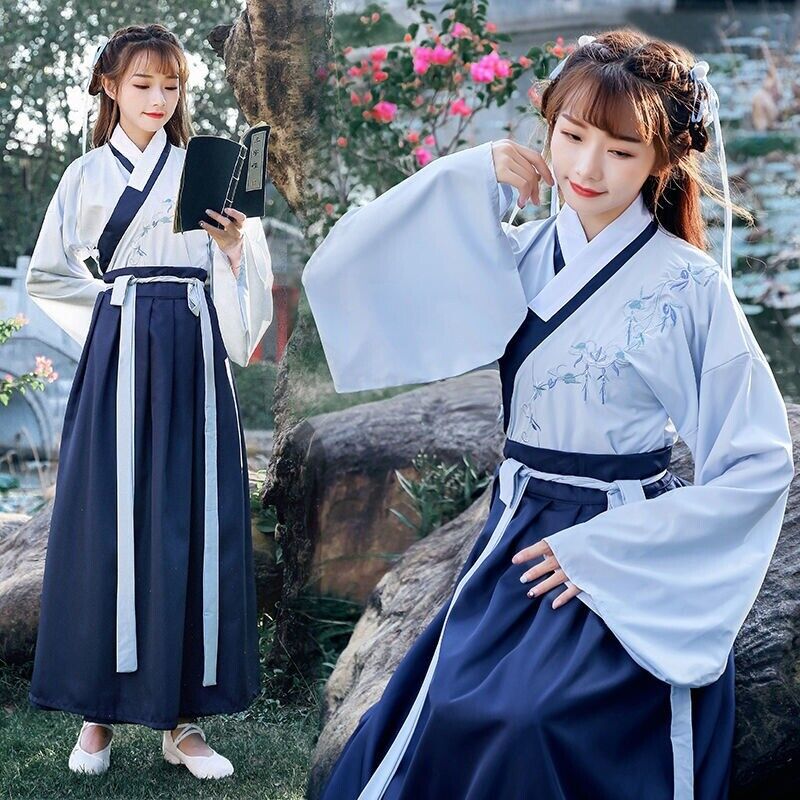 Women Hanfu Dress Ancient Chinese Embroidered Oriental Outfit Robe Costume Fairy