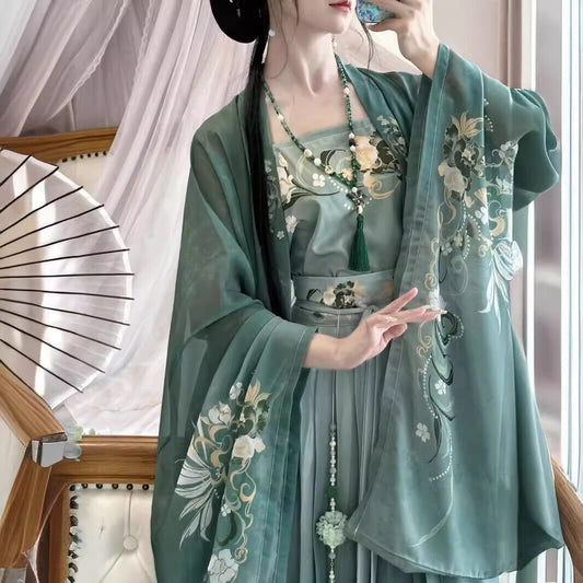 Hanfu Dress Song Dynasty Cape Tops Skirt Women Chinese Classical Vintage Female-