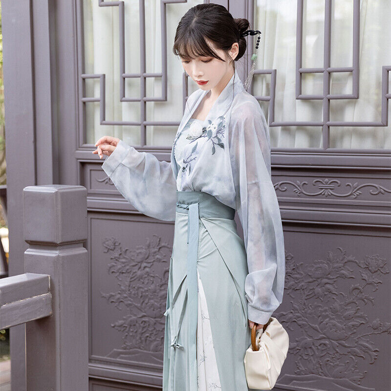 Summer Song Dynasty Gray Hanfu by YandanHanfu short shirt skirt | Chinese style