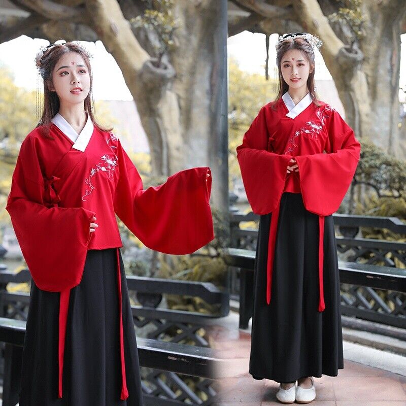 Women Hanfu Dress Ancient Chinese Embroidered Oriental Outfit Robe Costume Fairy